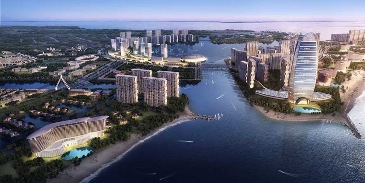 Phối cảnh tổng thể dự án Vinhomes Green Paradise lấn biển tại Cần Giờ, TP.HCM.