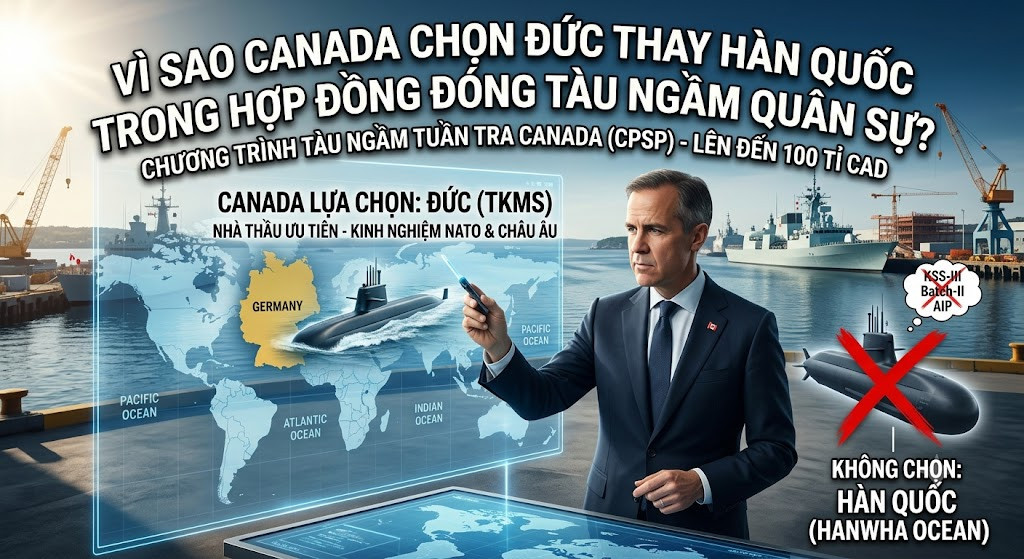 Canada chọn Đức thay Hàn Quốc trong siêu hợp đồng đóng tàu ngầm