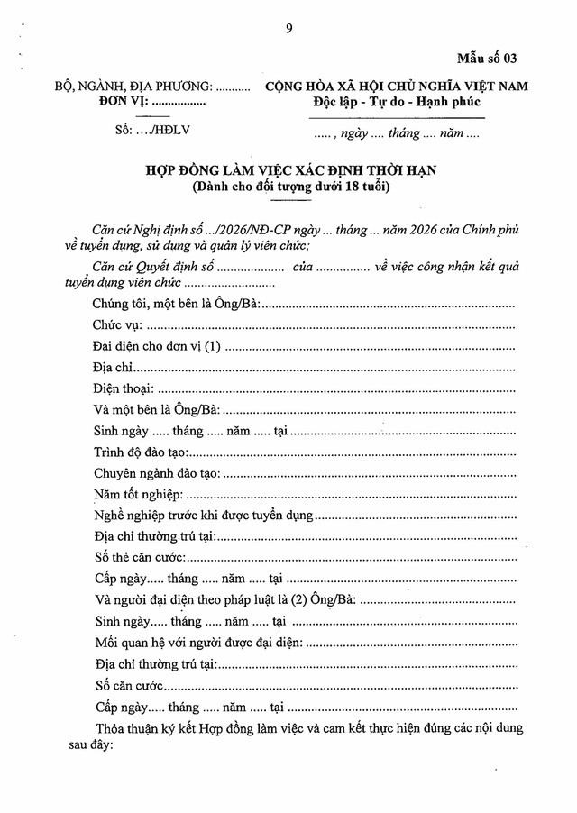 Mẫu HỢP ĐỒNG LÀM VIỆC đối với VIÊN CHỨC- Ảnh 5.