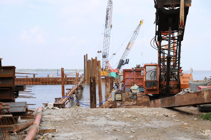 Công trình thi công cầu vượt vịnh chậm tiến độ so với mục tiêu đề ra tại An Giang.