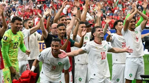 Các cầu thủ Morocco ăn mừng chiến thắng tại World Cup 2026