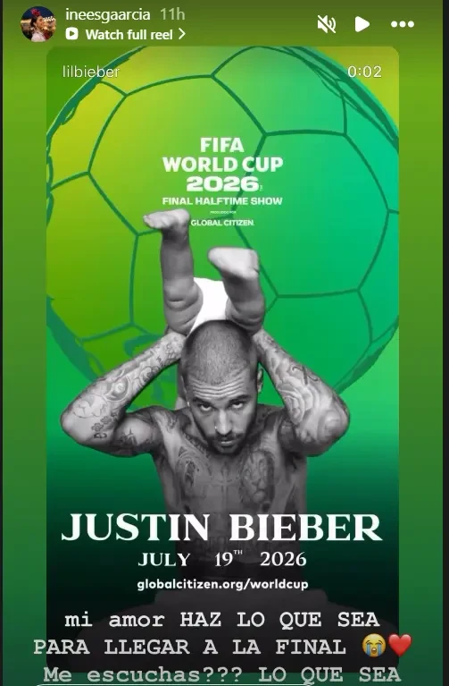 Bạn gái muốn Yamal vào chung kết World Cup để xem Justin Bieber trình diễn