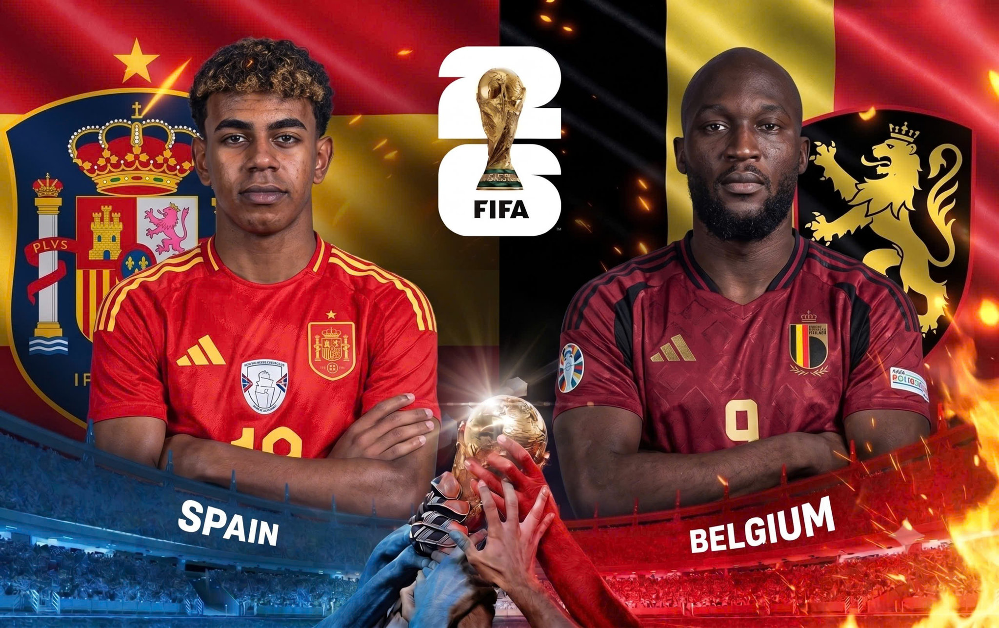Tây Ban Nha và Bỉ lần thứ hai chạm trán tại tứ kết của một kỳ World Cup.