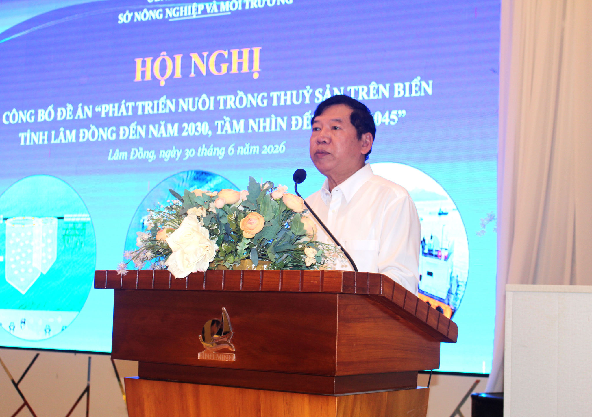 Phó Giám đốc Sở Nông nghiệp và Môi trường Nguyễn Văn Chiến tại lễ công bố Đề án của tỉnh