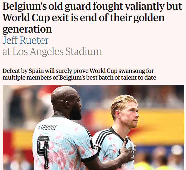 Phân tích của The Guardian về đội tuyển Bỉ