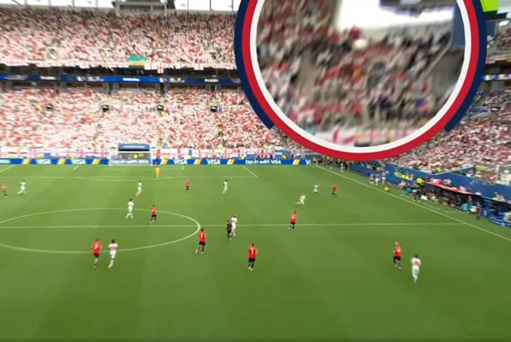 Tình huống nghi vấn bóng chạm dây cáp camera trong trận tứ kết World Cup 2026