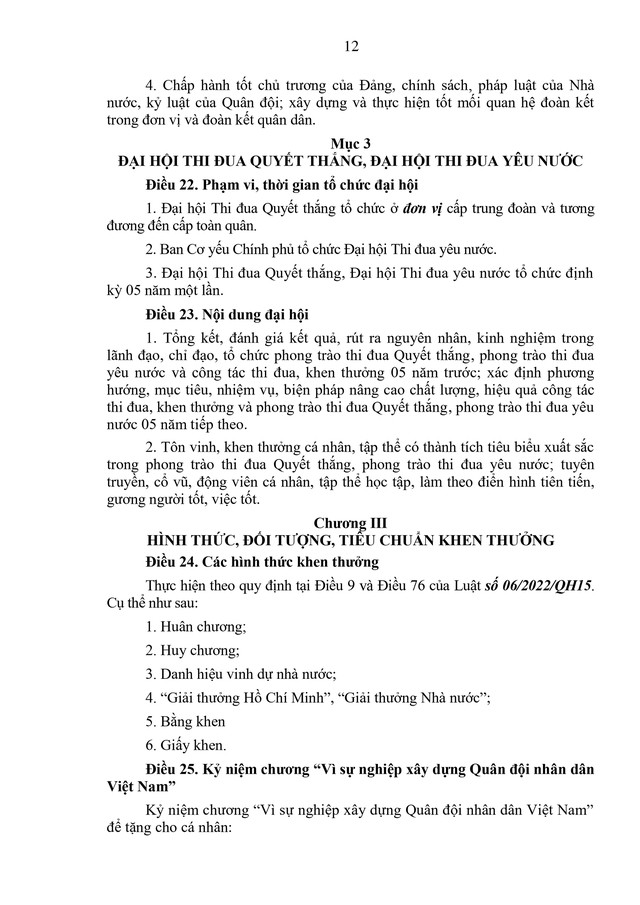 TOÀN VĂN: Dự thảo Thông tư quy định, hướng dẫn thi đua, khen thưởng trong Quân đội nhân dân Việt Nam- Ảnh 12.