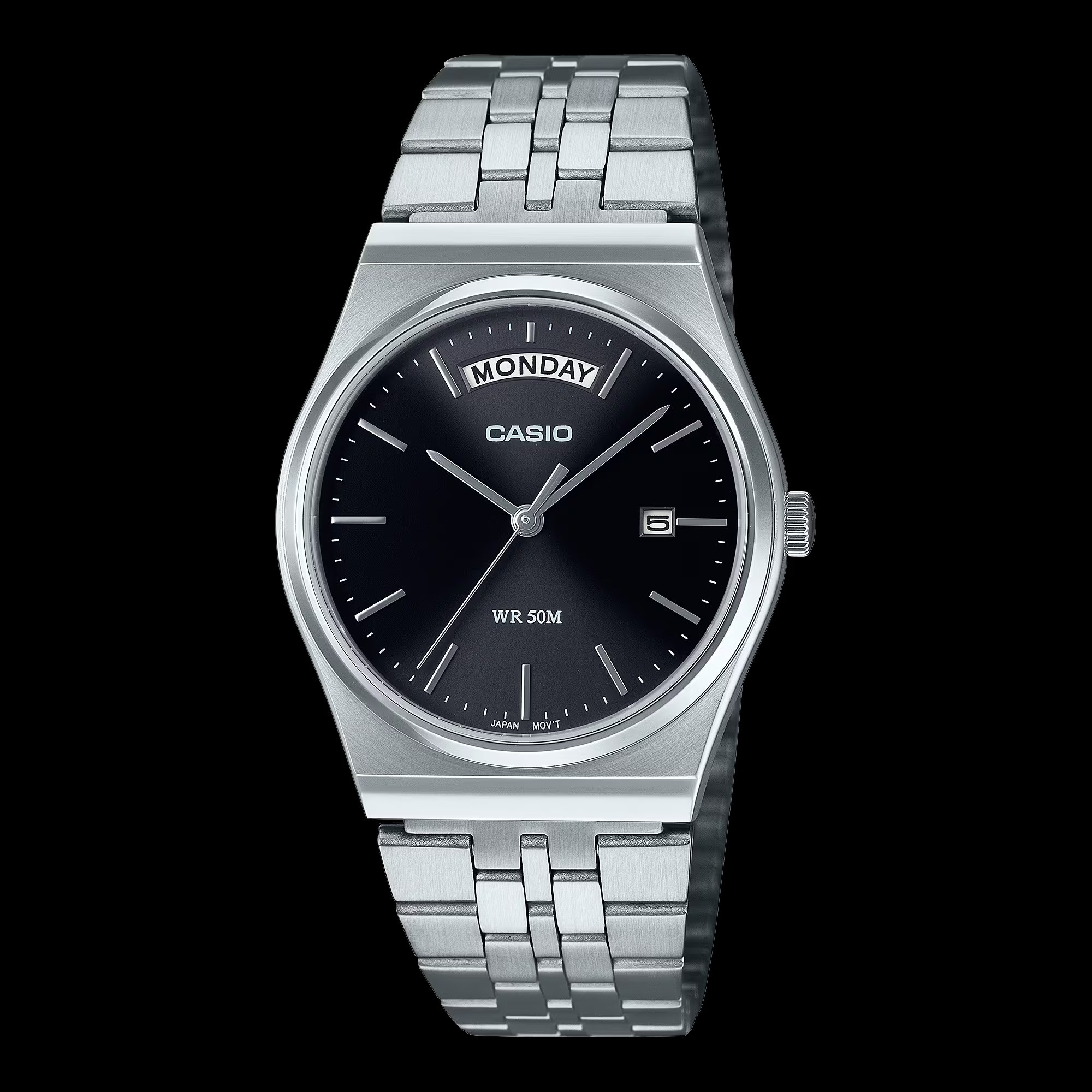 Đồng hồ Casio MTP-B146D-1AV vỏ thép không gỉ mặt đen.