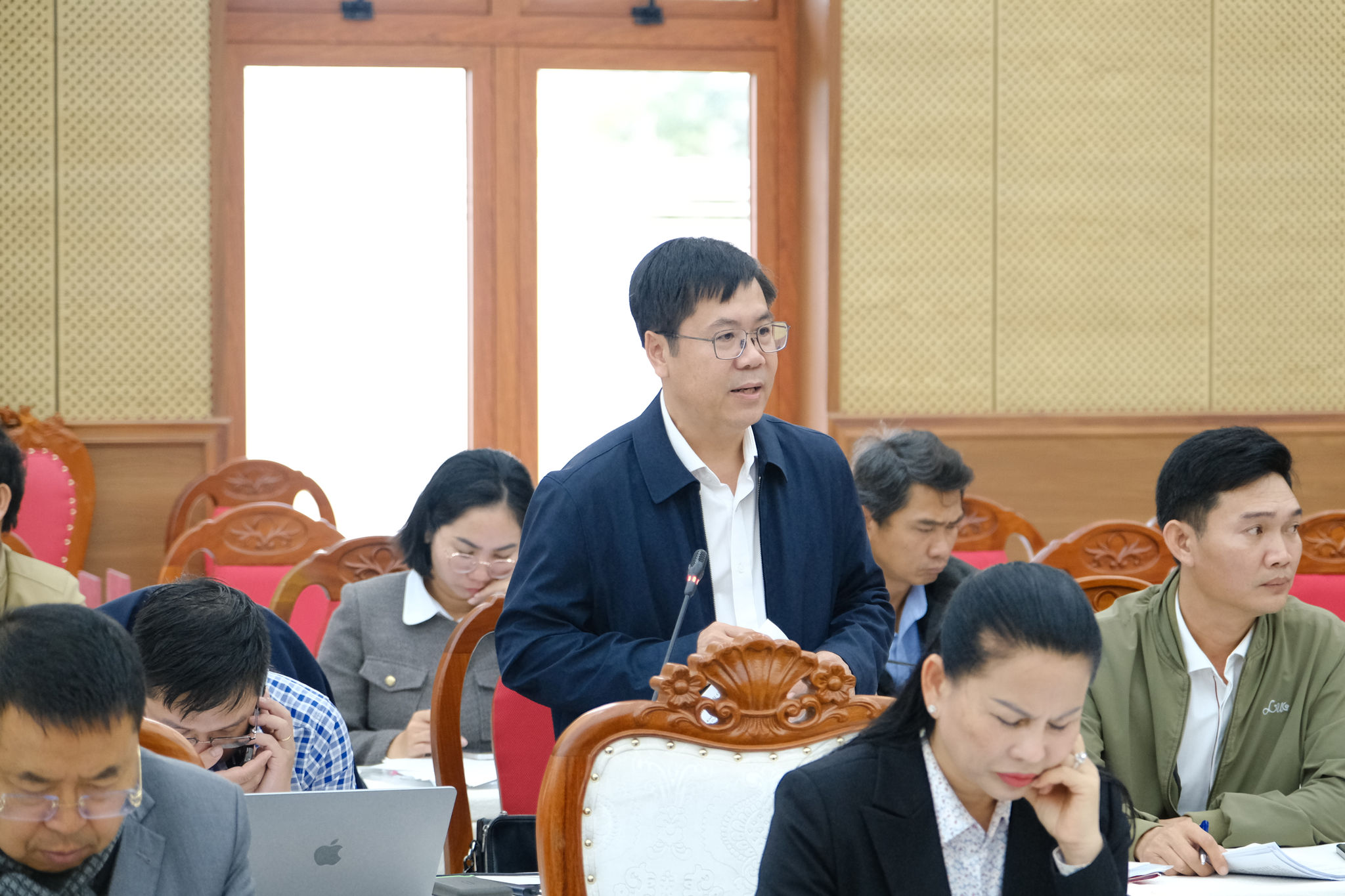 Lãnh đạo Sở Dân tộc và Tôn giáo phát biểu tại buổi làm việc 