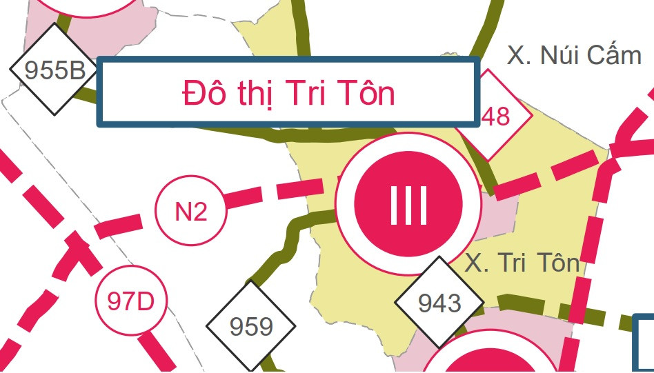 Cảnh quan khu vực hồ Tà Pạ tại xã Tri Tôn tỉnh An Giang