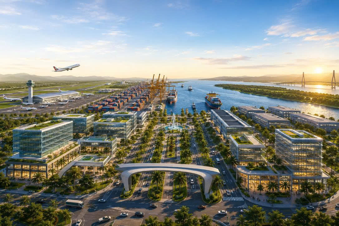 Mô hình khu thương mại tự do tích hợp cảng biển và sân bay tại Quảng Trị.