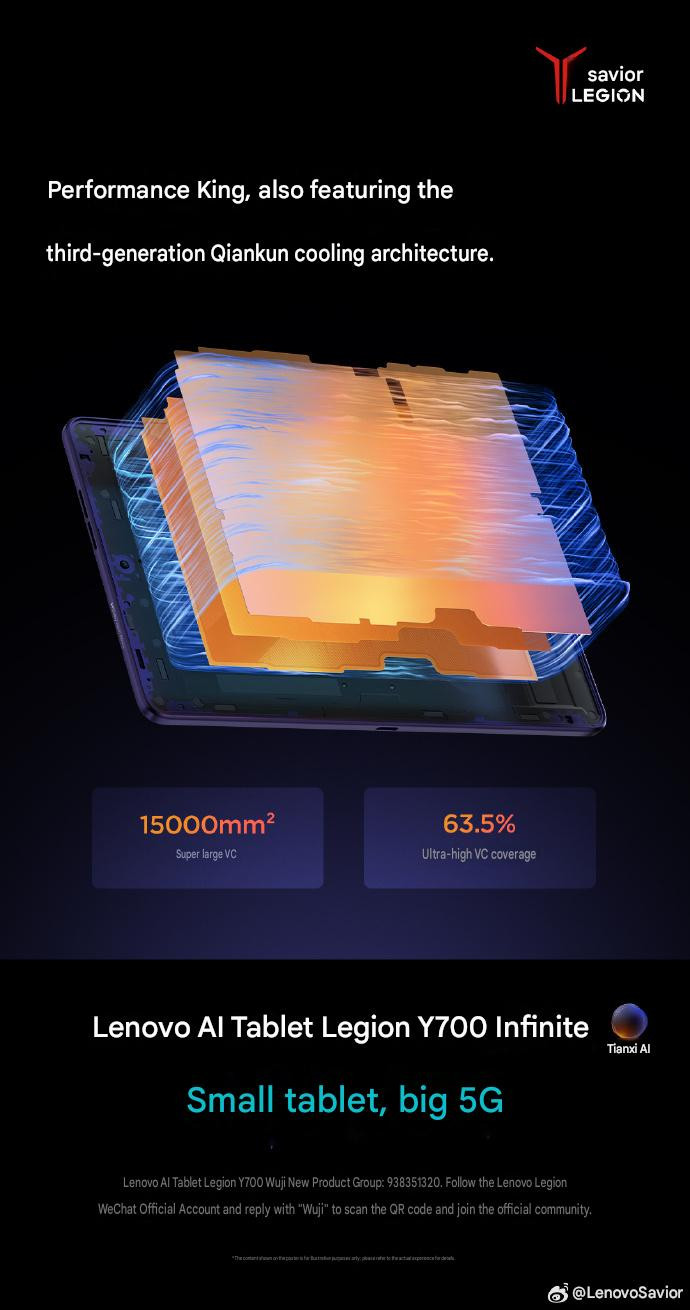 Sơ đồ hệ thống tản nhiệt buồng hơi Qiankun diện tích 15.000mm² trên Legion Y700 Infinite