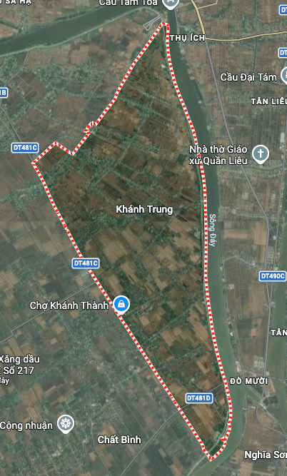 Bản đồ vệ tinh xã Khánh Trung Link vào Ninh Bình