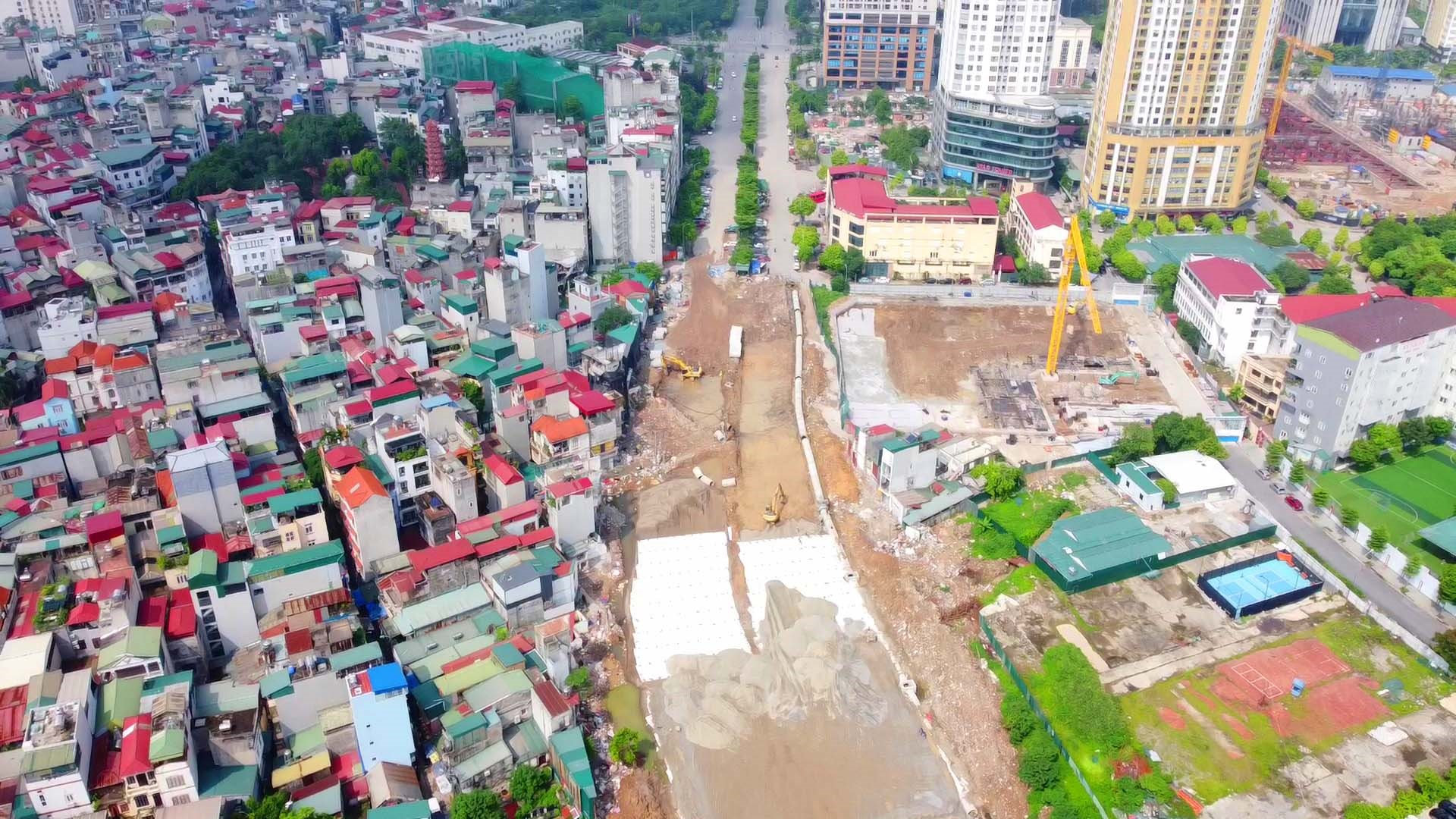 Thi công đoạn tuyến từ khu đô thị mới Dịch Vọng đến Dương Đình Nghệ