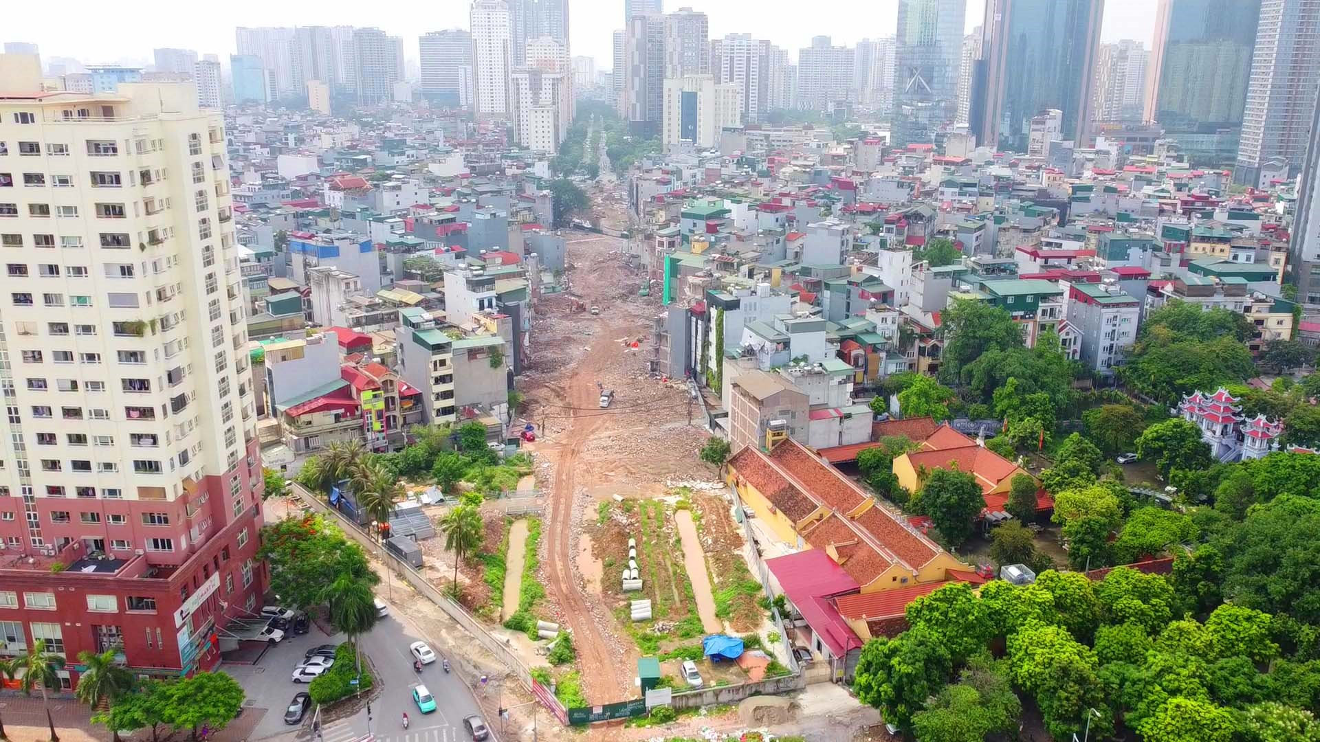 Thi công Vành đai 2,5 đoạn Vũ Phạm Hàm đến Trần Duy Hưng