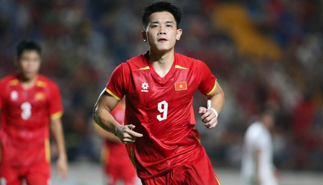 Tiền đạo Đình Bắc trong màu áo đội tuyển quốc gia