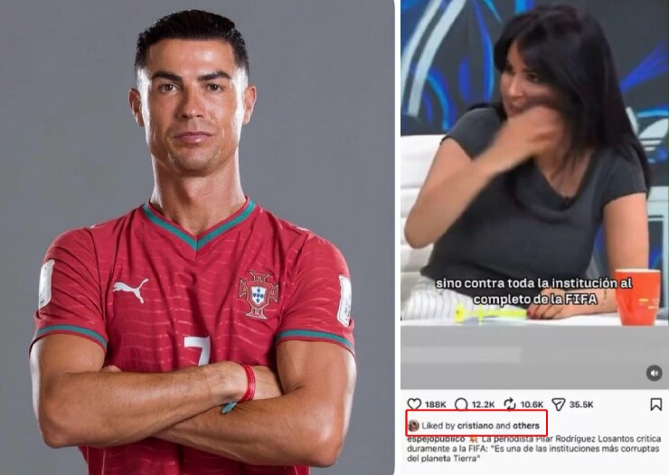 Ronaldo thả tim bài viết tố Argentina được FIFA ưu ái