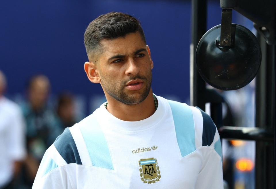 Trung vệ Cristian Romero thi đấu trong màu áo đội tuyển Argentina tại World Cup 2026