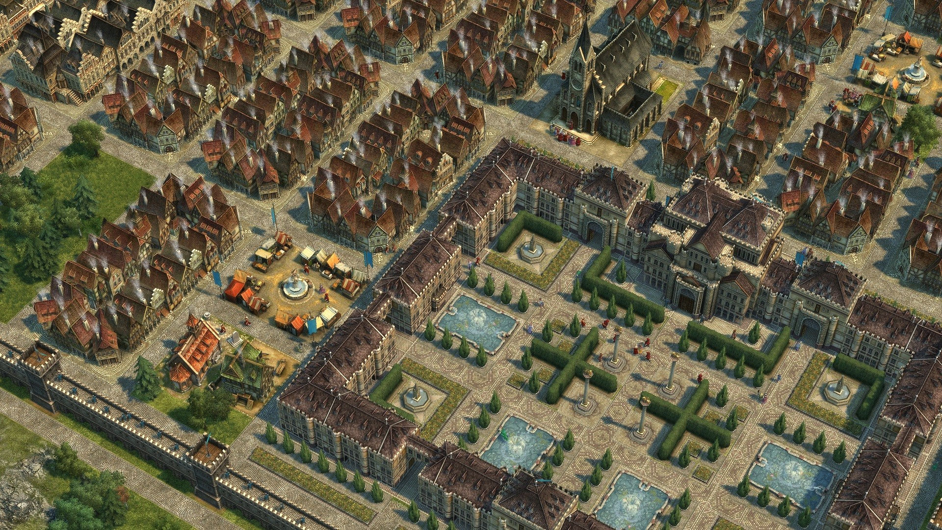 Cảnh quan một thành phố trong Anno 1404 - History Edition.