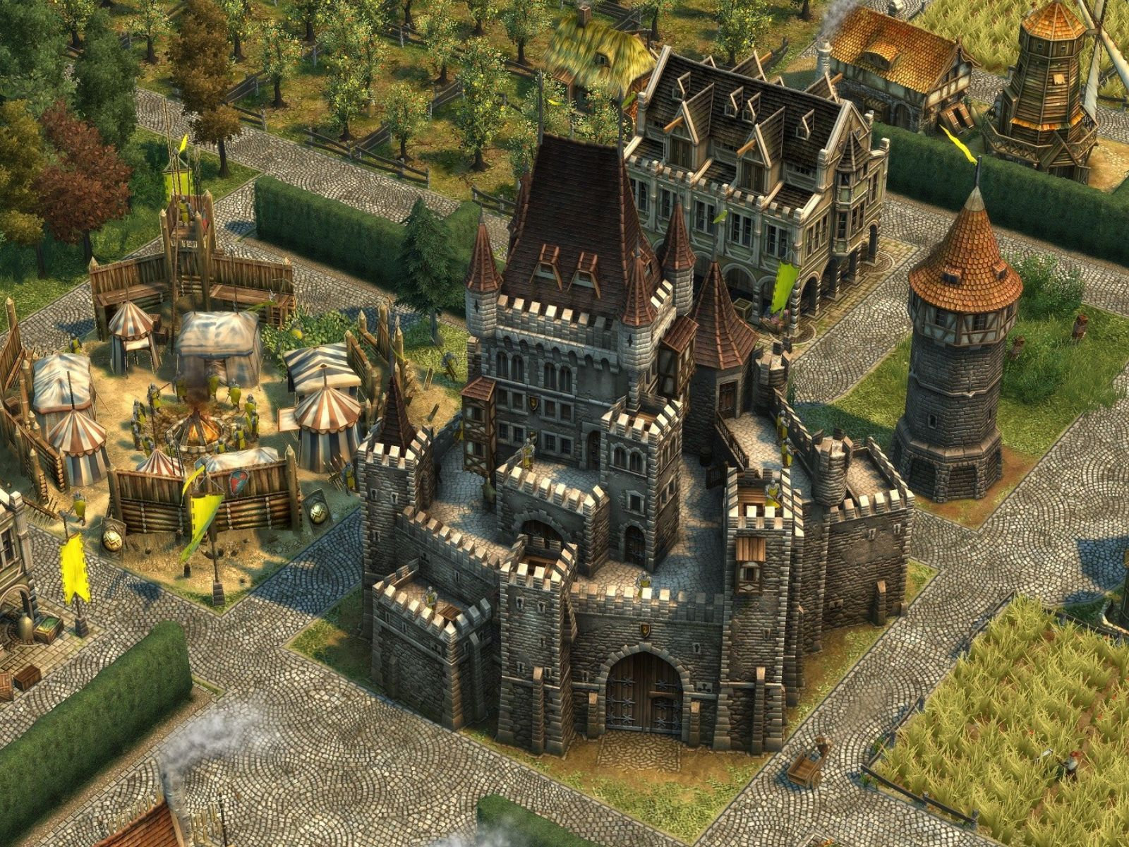 Hình ảnh lâu đài trong game Anno 1404 - History Edition.