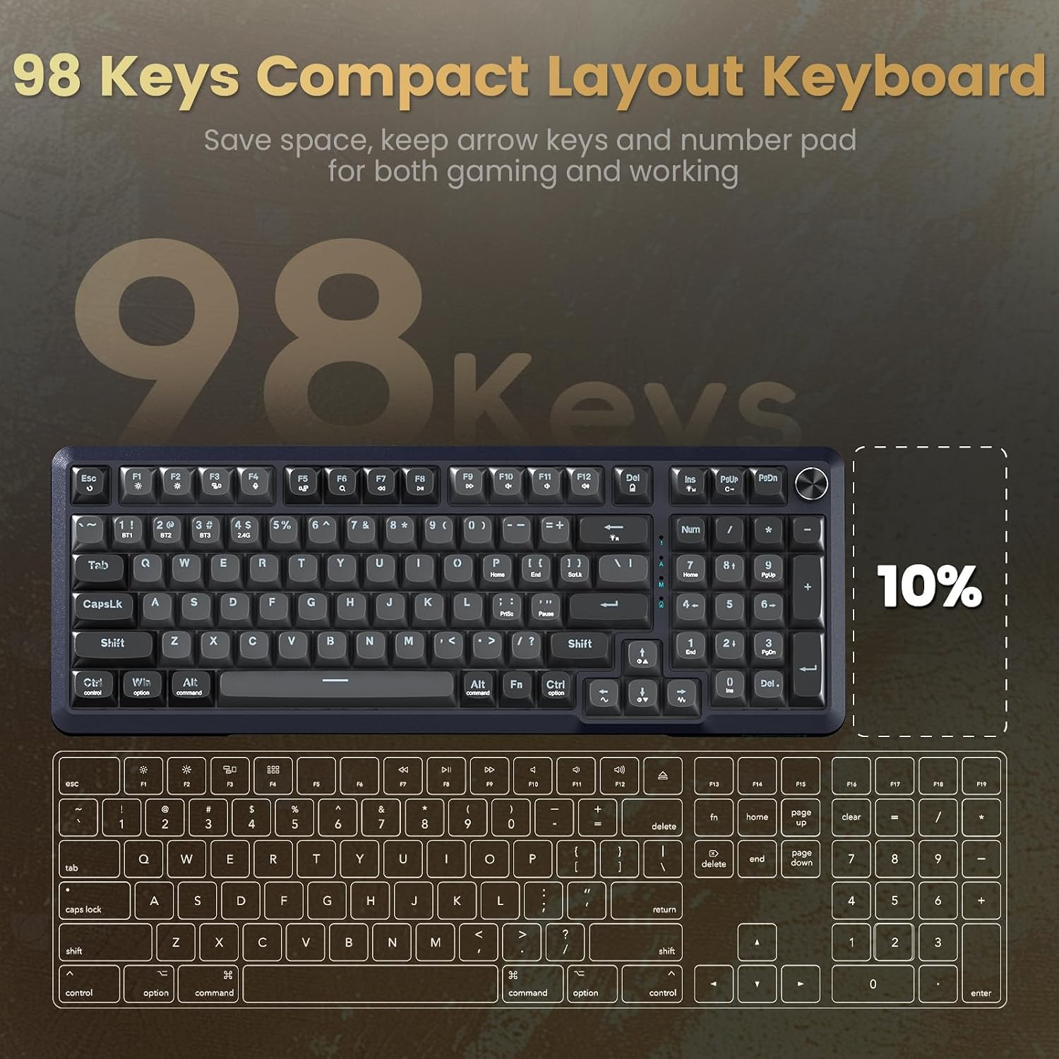 Bố cục phím Redragon K688 Pro