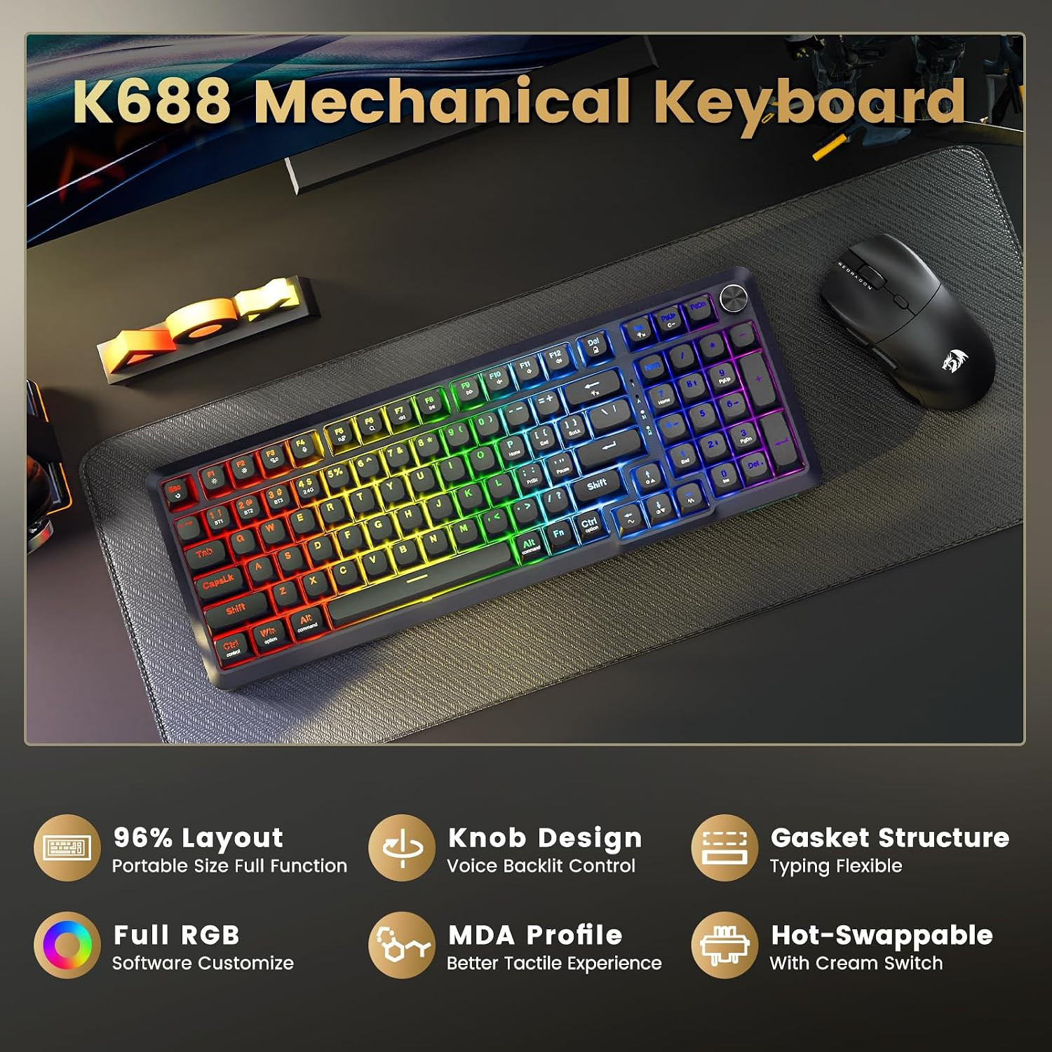 Các điểm nổi bật của Redragon K688 Pro