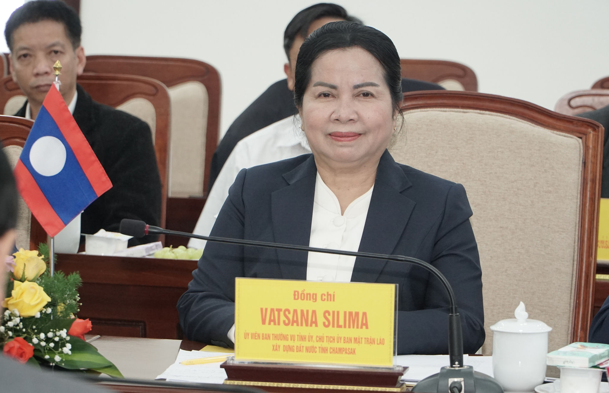 Đồng chí Vadsana Silima, Ủy viên Ban Thường vụ Dubaicasino88.bio, Chủ tịch Ủy ban Mặt trận Lào xây dựng đất nước Link vào Champasak