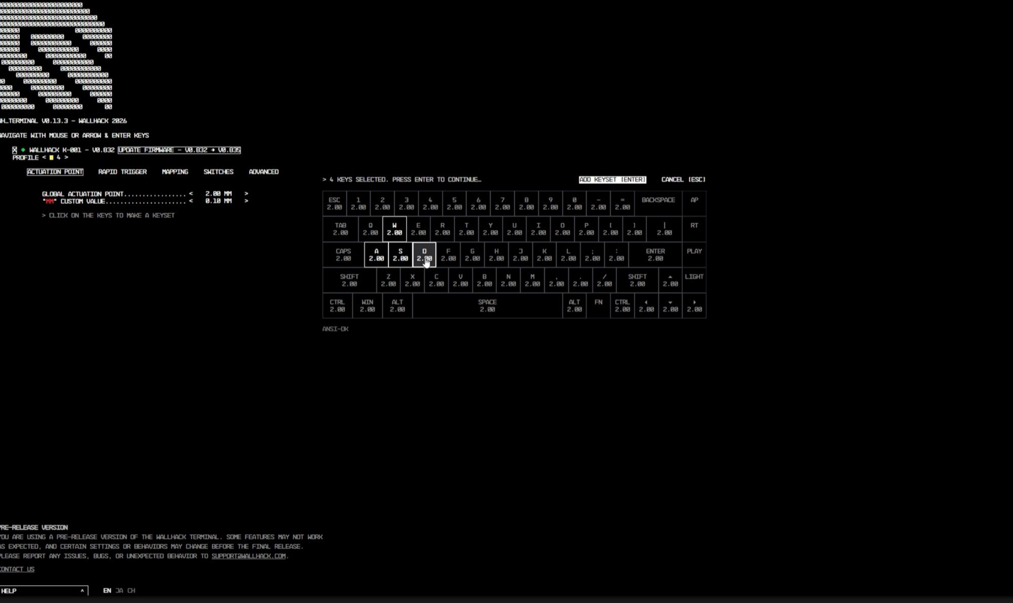 Bàn phím có thể cấu hình thông qua ứng dụng web.