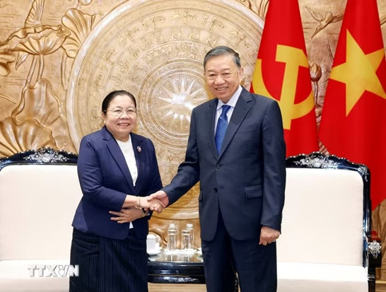 Tổng Bí thư, Chủ tịch nước Tô Lâm tiếp Trưởng Ban Tổ chức Trung ương Lào- Ảnh 1.