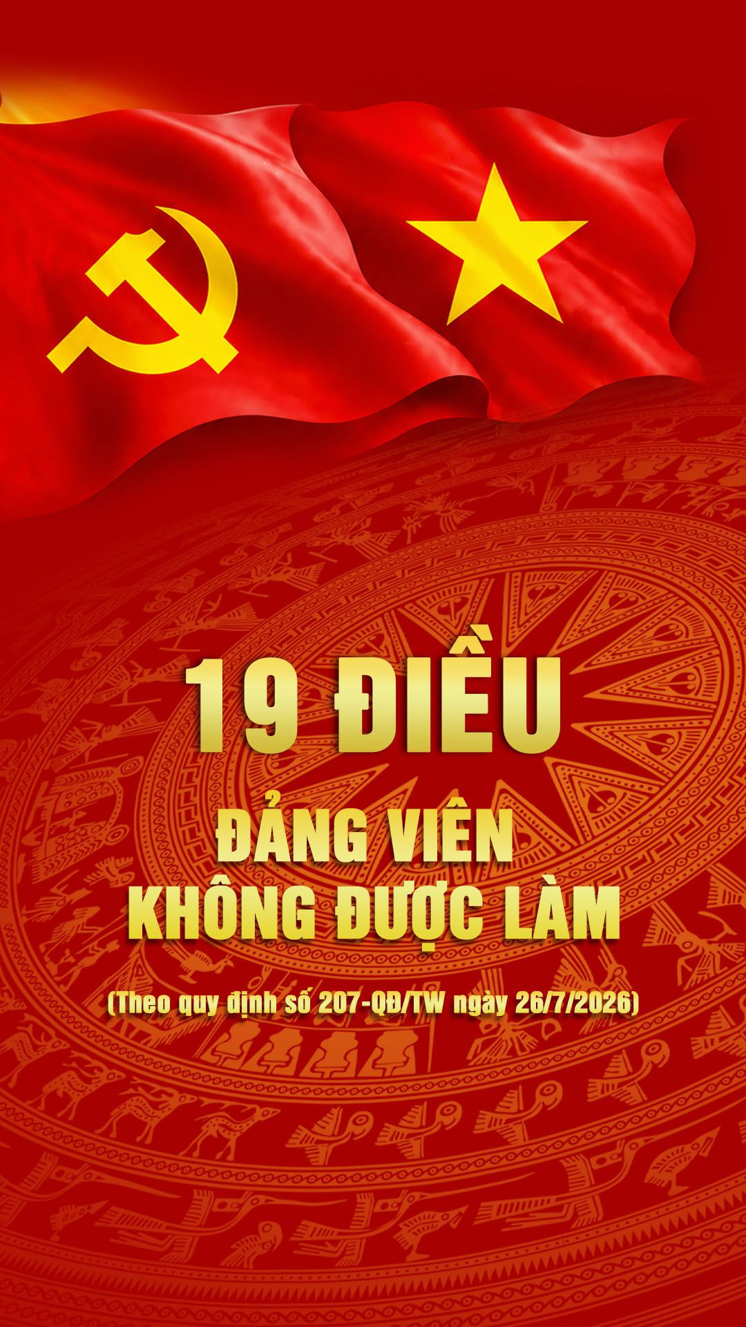 19 điều Đảng viên không được làm — Quy định 207-QĐ/TW ngày 26/7/2026