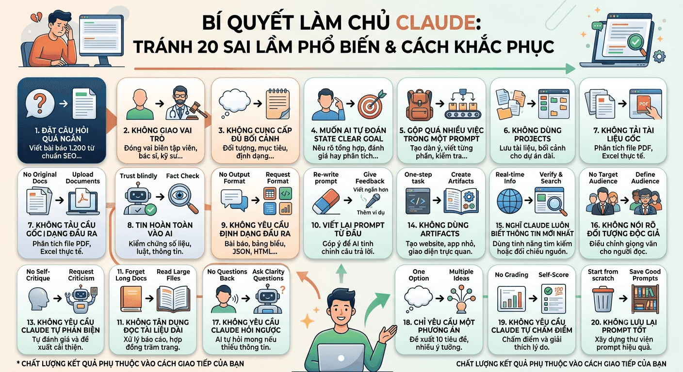Khắc phục sai lầm khi sử dụng Claude AI