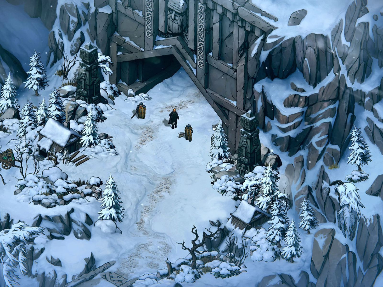 Khung cảnh tuyết phủ trong Thronebreaker: The Witcher Tales