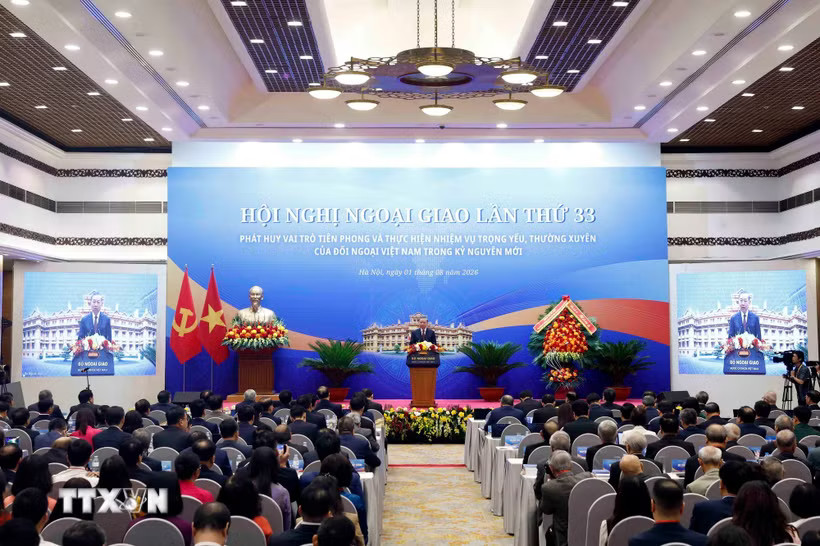 Tổng Bí thư, Chủ tịch nước Tô Lâm phát biểu chỉ đạo tại Hội nghị Ngoại giao lần thứ 33. (Ảnh: Thống Nhất/TTXVN)