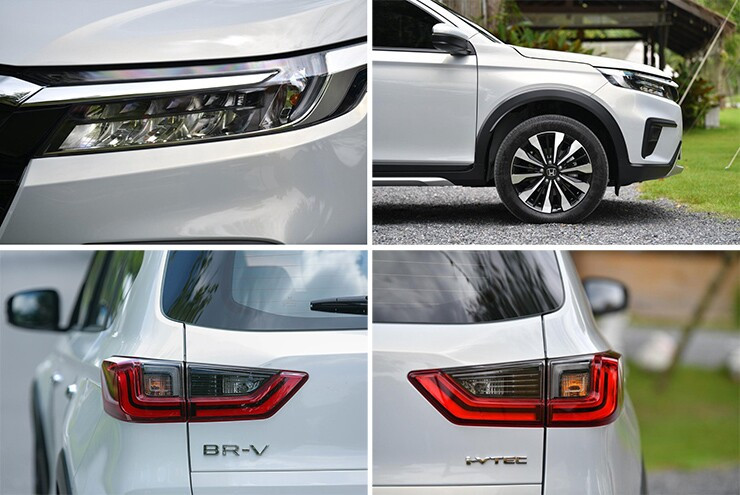 Đầu xe Honda BR-V nổi bật với cụm đèn chiếu sáng LED và lưới tản nhiệt cỡ lớn