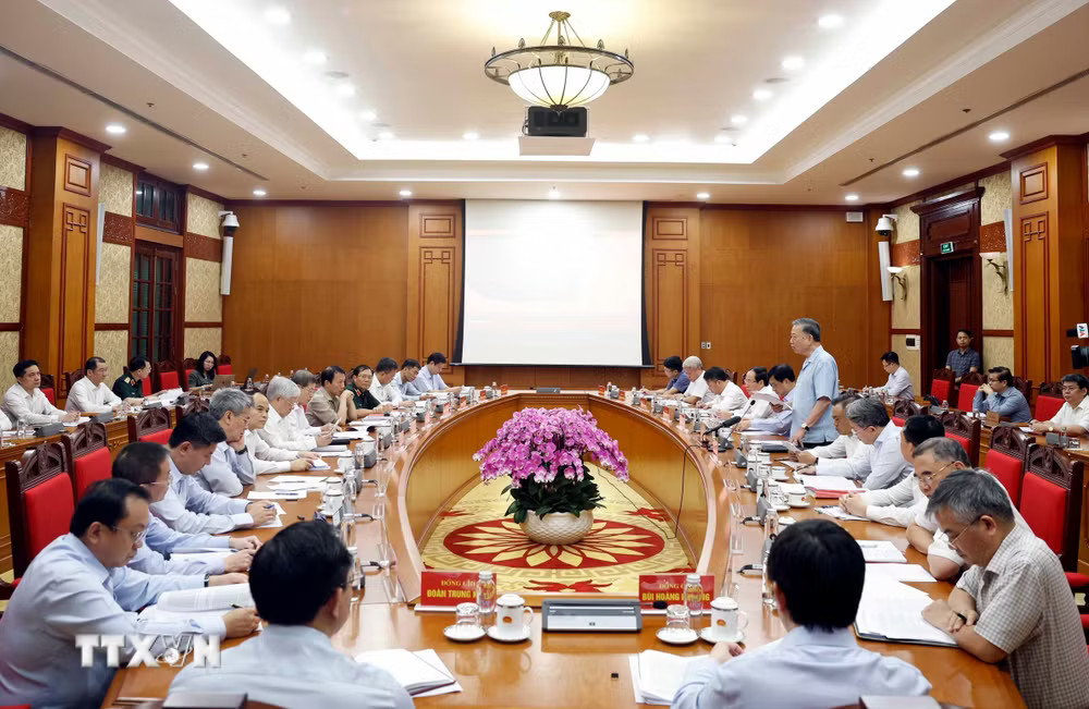 Tổng Bí thư, Chủ tịch nước Tô Lâm phát biểu. (Ảnh: Thống Nhất/TTXVN) ttxvn-tong-bi-thu-chu-tich-nuoc-to-lam-lam-viec-voi-ban-thuong-vu-dang-uy-thanh-tra-chinh-phu-27-8.jpg