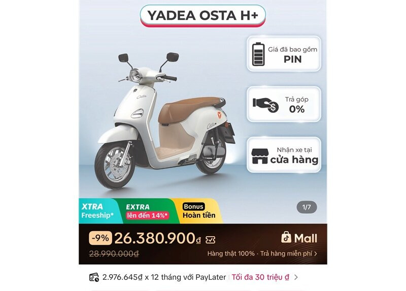 Yadea Osta đang được khuyến mãi