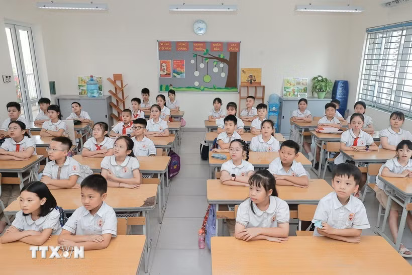 Theo hướng dẫn của Bộ Nội vụ, việc giải quyết chính sách phải gắn liền với kế hoạch rà soát, bố trí đội ngũ nhà giáo và nhân viên hỗ trợ nhằm nâng cao chất lượng giáo dục. (Ảnh: Minh Quyết/TTXVN)