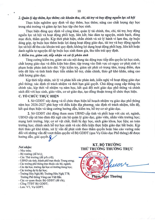 Công văn 5208/BGDĐT-GDPT: Hướng dẫn thực hiện nhiệm vụ giáo dục phổ thông năm học 2026-2027- Ảnh 10.
