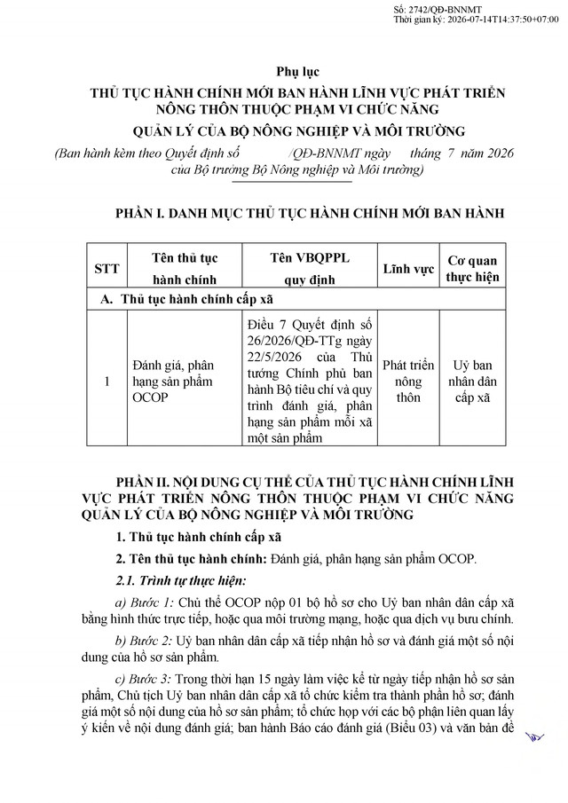 Hướng dẫn thủ tục đánh giá, phân hạng sản phẩm OCOP- Ảnh 1.