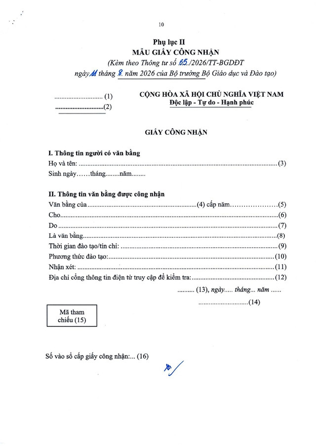 Thông tư số 65/2026/TT-BGDĐT quy định công nhận văn bằng do cơ sở giáo dục nước ngoài cấp để sử dụng tại Việt Nam- Ảnh 10.