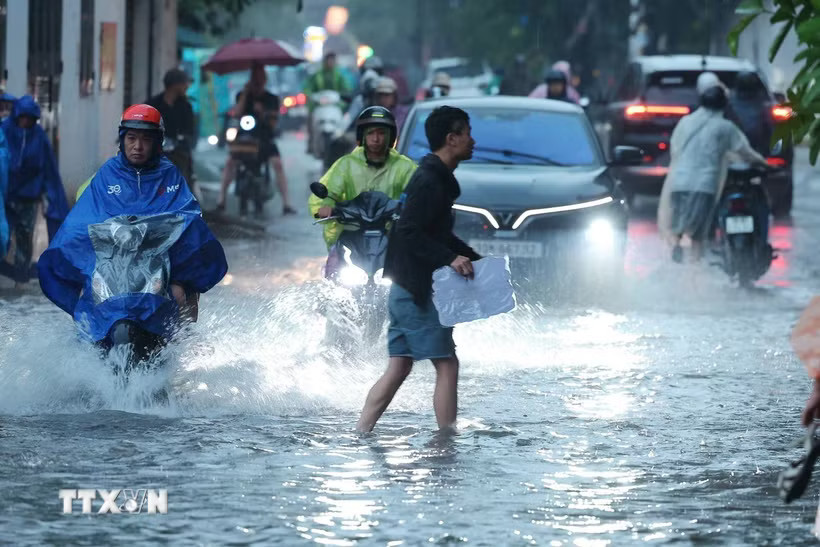 Chiều và đêm 14/8, khu vực Bắc Bộ dự báo có mưa dông. (Ảnh: Phạm Tuấn Anh/TTXVN)