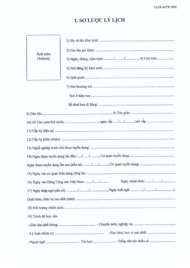 Quy định số 211-QĐ/TW về quản lý hồ sơ cán bộ- Ảnh 20.