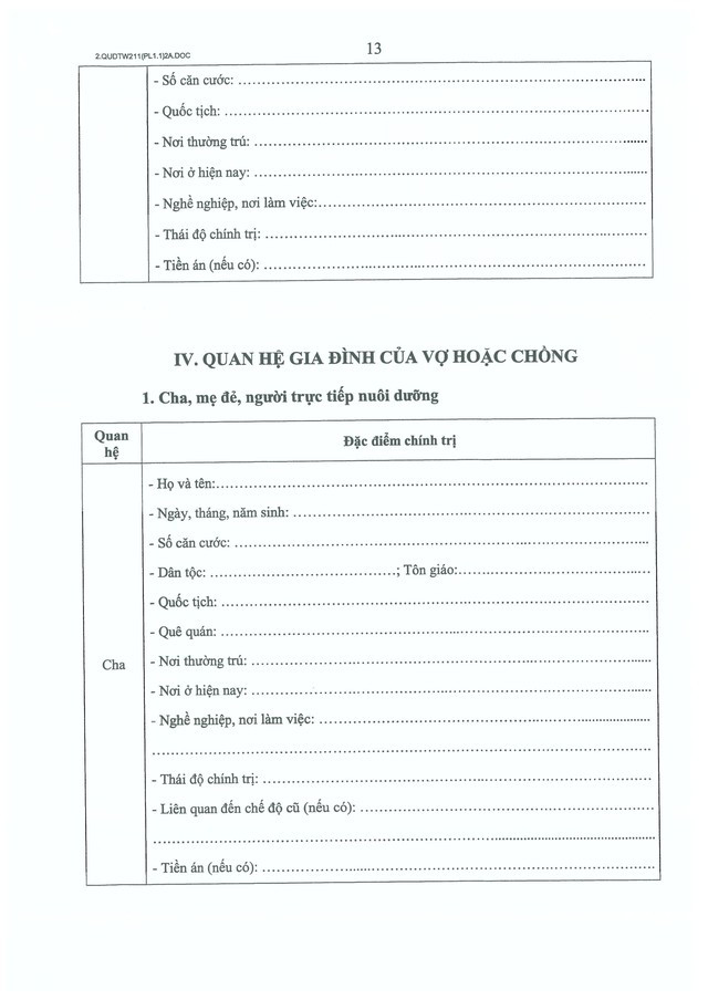 Quy định số 211-QĐ/TW về quản lý hồ sơ cán bộ- Ảnh 32.