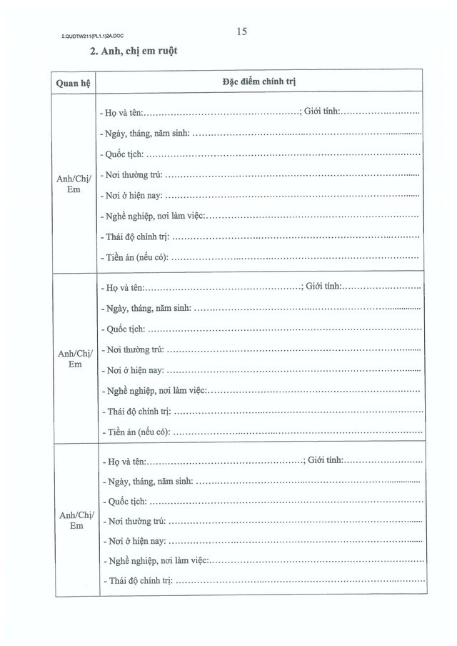 Quy định số 211-QĐ/TW về quản lý hồ sơ cán bộ- Ảnh 34.
