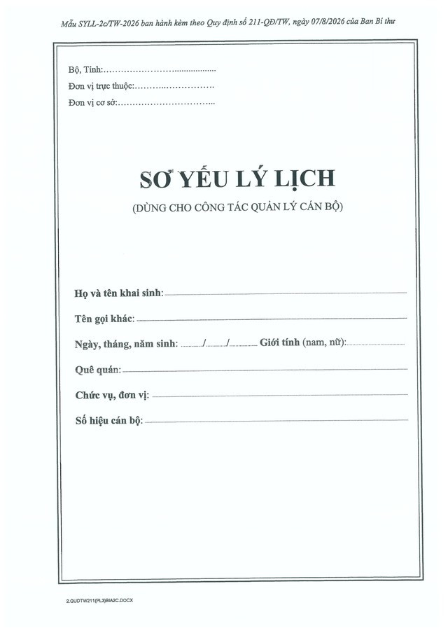 Quy định số 211-QĐ/TW về quản lý hồ sơ cán bộ- Ảnh 38.