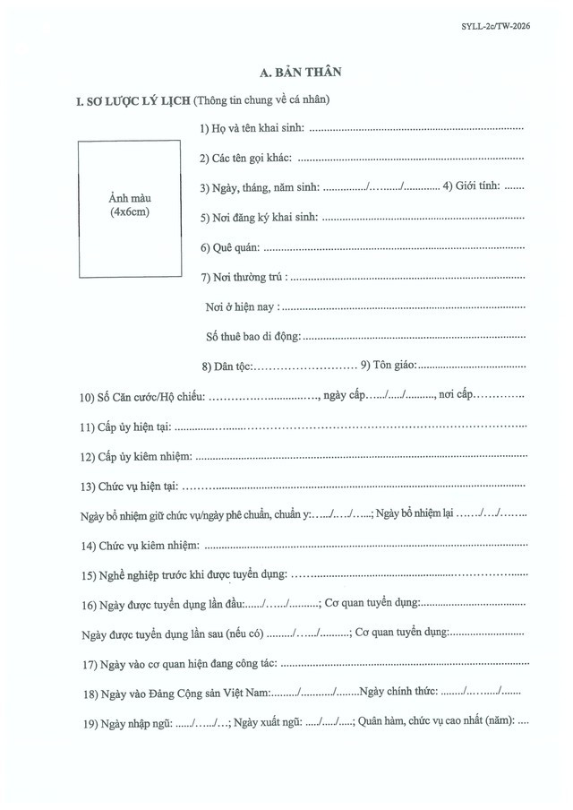 Quy định số 211-QĐ/TW về quản lý hồ sơ cán bộ- Ảnh 39.