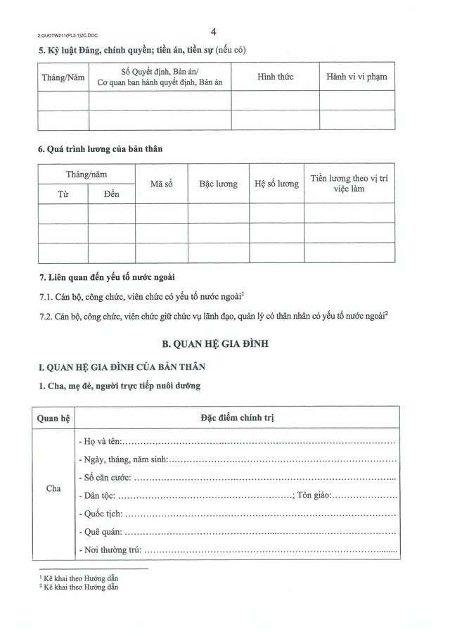 Quy định số 211-QĐ/TW về quản lý hồ sơ cán bộ- Ảnh 42.