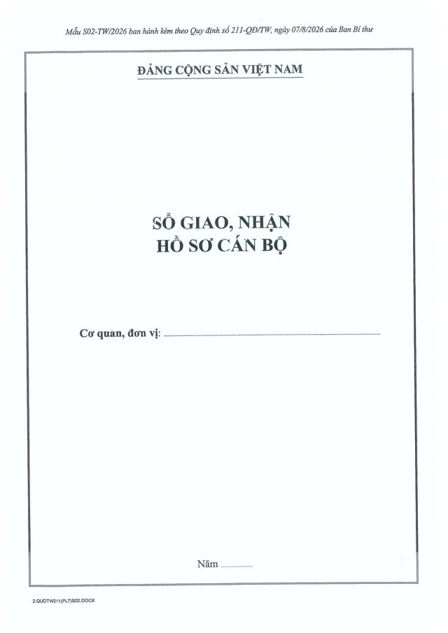 Quy định số 211-QĐ/TW về quản lý hồ sơ cán bộ- Ảnh 62.