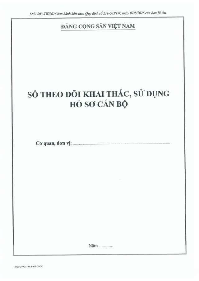 Quy định số 211-QĐ/TW về quản lý hồ sơ cán bộ- Ảnh 64.