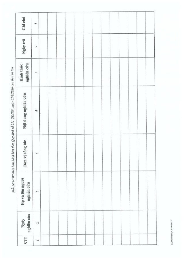 Quy định số 211-QĐ/TW về quản lý hồ sơ cán bộ- Ảnh 65.